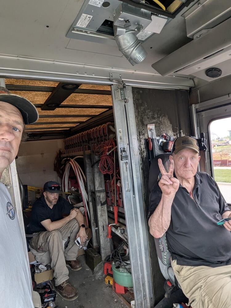 Inside the service van — ready for anything